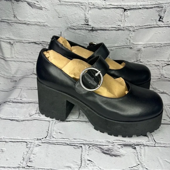 Current Mood Damnation Black Platform Mary Jane’s Size 9 - Picture 3 of 7